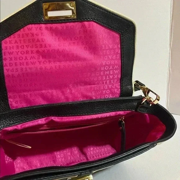 Kate spade black beige black satchel handbag